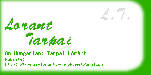 lorant tarpai business card